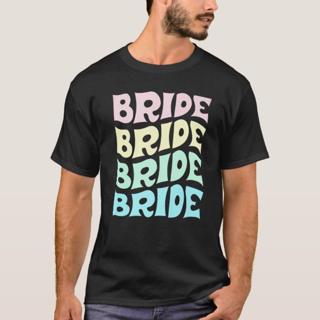 Bride I Do Crew Retro Bachelorette Party Bride Bri T-Shirt (Vorderseite)