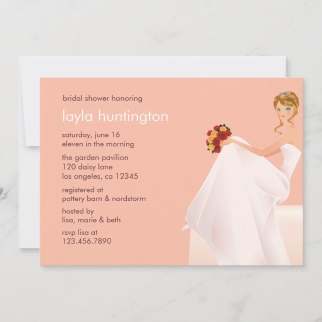 Bride-in-Gewartet Bridal-Polterabend-Karte Einladung (Vorderseite)