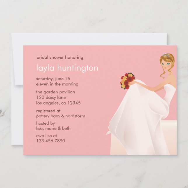 Bride-in-Gewartet Bridal-Polterabend-Karte Einladung (Vorderseite)