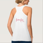 Bride Individuelle Name Brautparty Wedding Party T Tank Top<br><div class="desc">Lieblich,  schön,  fließend,  elegant,  lustig,  Bride's Damen bequem weich,  flatternd drapierte Silhouette,  racerback Mode Panzertop. Personalisieren Sie die Spitze mit dem Namen der Braut. Spaß,  stilvolles Panzertop für die Braut zum Brautparty,  Junggeselinnen-Abschied,  Hochzeitsfeier.</div>