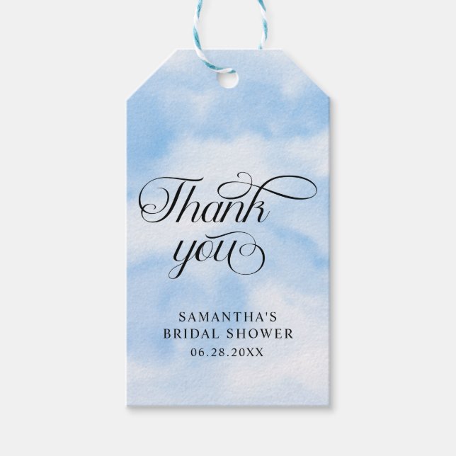 Bride Is On Cloud Nine Bridal Shower Thank you Geschenkanhänger (Vorderseite)