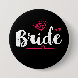 Bride Junggeselinnen-Abschied Wedding Black Pink B Button