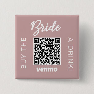 Bride kaufen ein Getränk mit QR Code Venmo Girly Button