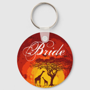 Bride Key Chain African Safari Giraffe Sunse Schlüsselanhänger