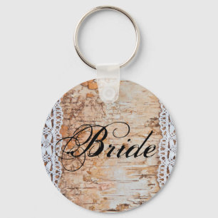 Bride Key Chain Country Stallholz-Spitzen-Schneide Schlüsselanhänger