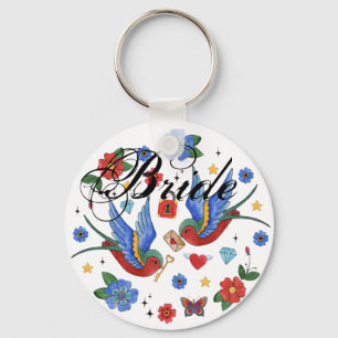 Bride Key Chain Traditioneller Bird Tattoo Sparrow Schlüsselanhänger