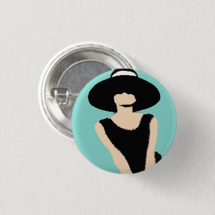 BRIDE & Lady and Hat Brautparty Gastgeschenk Button