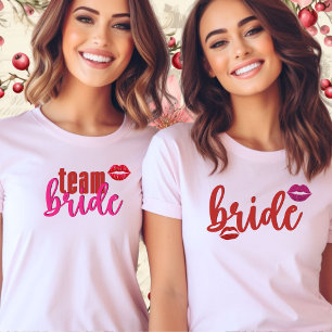 Bride-Lips-Bachelorette-Funny-Brautparty-Retro T-Shirt