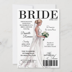 Bride Magazine Modern Bridal Shower Einladungen