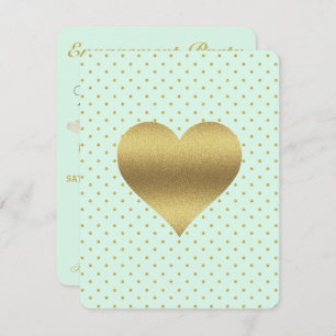 BRIDE Minze and Gold Heart Polka Dot Dusche Party Einladung