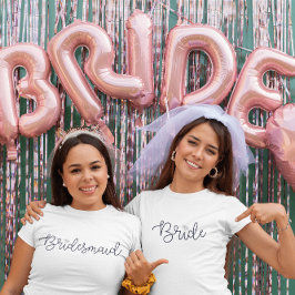 Bride Modern Script Diamond Junggeselinnen-Abschie T-Shirt