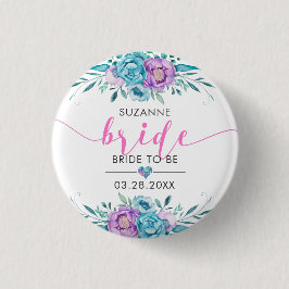 Bride Modern Typografy Boho Blume Button
