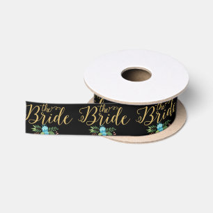 Bride Moderne Typografie Blumenakzent Satinband