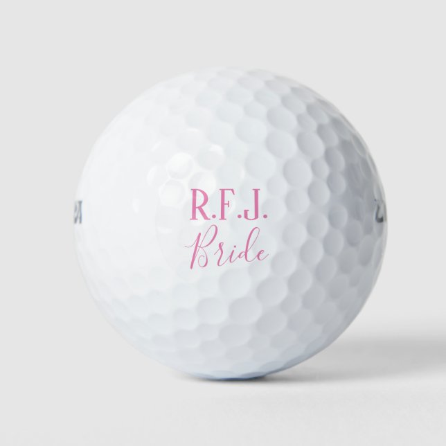 Bride Monogram Initials Halten Golfball (Vorderseite)