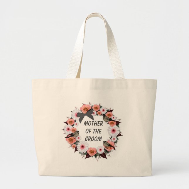 Bride Mother Groom Flower Girl Jumbo Stoffbeutel (Vorne)