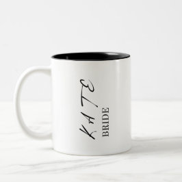 Bride, Name Personalized Mug, Names, Weeding Zweifarbige Tasse