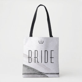 Bride Nautical Wedding Bags grau und weiß