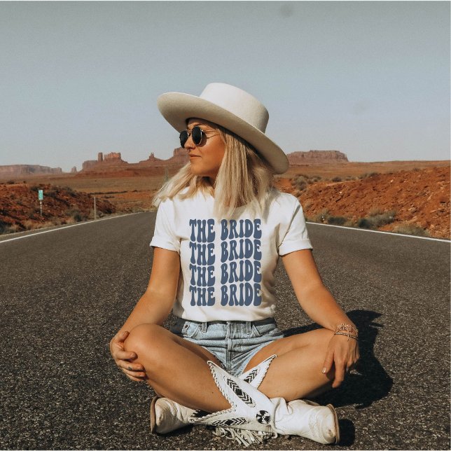 Bride Navy Blauer individueller Matching-Brautpart T-Shirt (Von Creator hochgeladen)