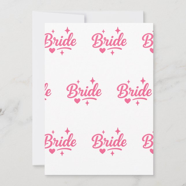 Bride Neon Pink Einladung (Vorderseite)