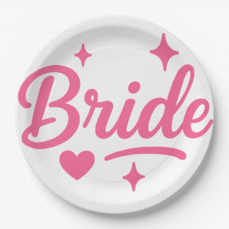 Bride Neon Pink Pappteller