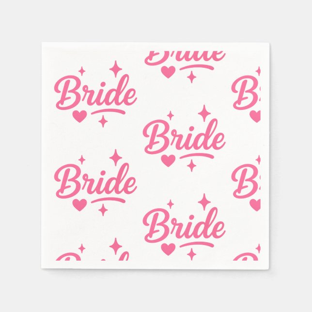 Bride Neon Pink Serviette (Vorderseite)