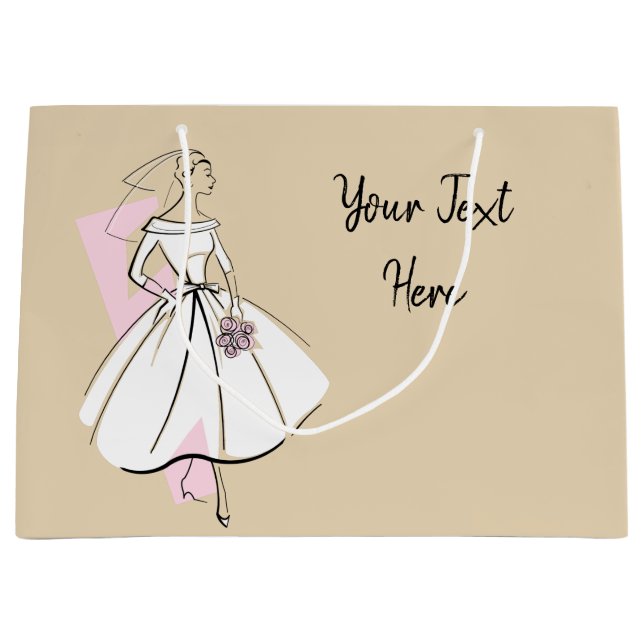 Bride-neutraler Text-Geschenktasche für Mode groß Große Geschenktüte (Vorderseite)