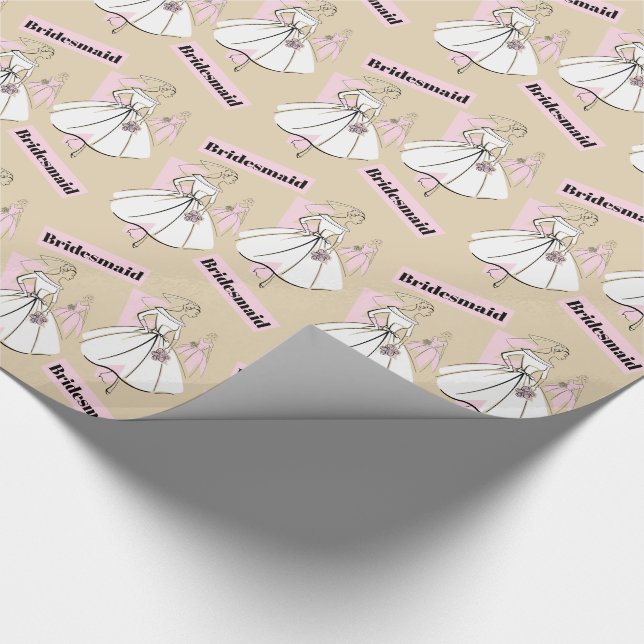 Bride-Neutralgruppe Bridesmaid Geschenkpapier (Ecke)
