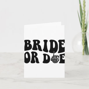 Bride oder Die Groovy Halloween Bachelorette Match Karte