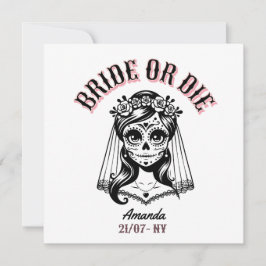 bride or die bachelorette gothic einladung