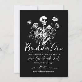 Bride or Die Floral Skeleton Bachelorette Party Einladung