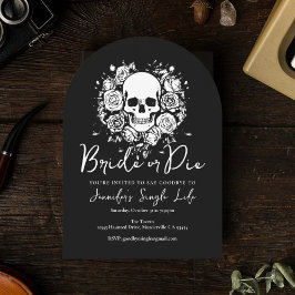 Bride or Die Floral Skull Bachelorette Party Einladung