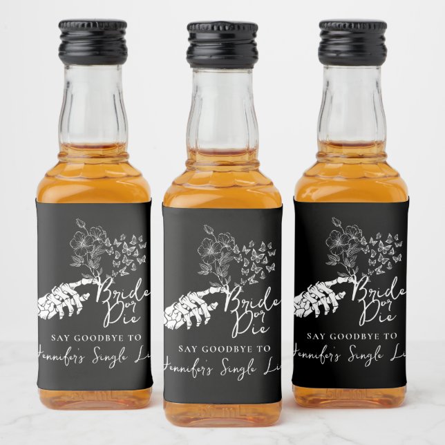Bride or Die Gothic Heart Bachelorette Party  Alkoholflaschenetikett (Flaschen)