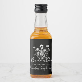Bride or Die Skeleton Roses Bachelorette Party Alkoholflaschenetikett