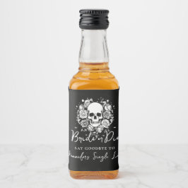 Bride or Die Skull Floral Bachelorette Party  Alkoholflaschenetikett