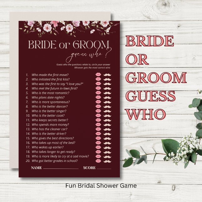 Bride or Groom Guess Who Game | Bride in Bloom  (Von Creator hochgeladen)