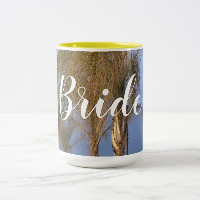Bride Palm Trees Hochzeiten Tasse (Mittel)