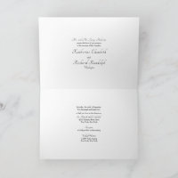 Bride Parents formale White Wedding Card