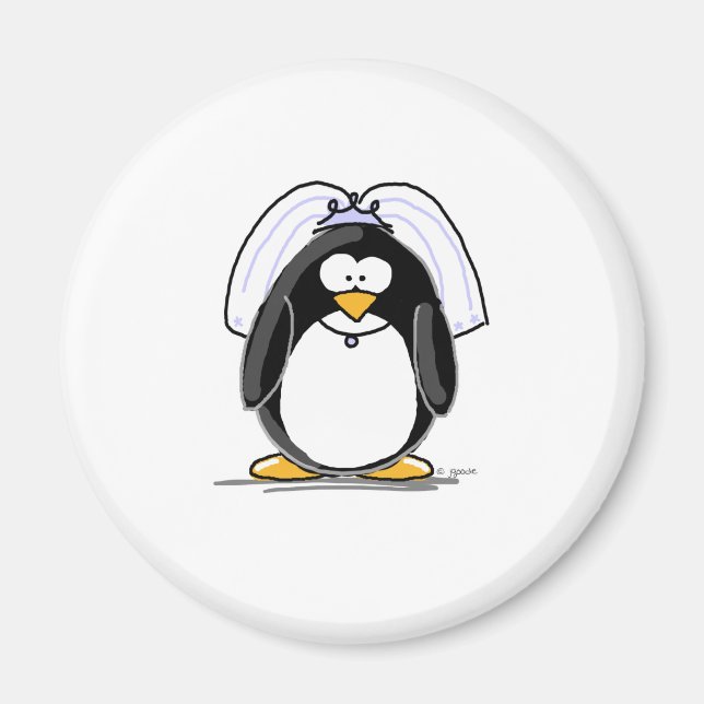 Bride Penguin Magnet (Vorne)