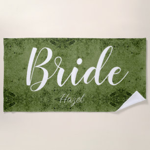 Bride Personalisiert Bachelorette Bride Script Whi Strandtuch