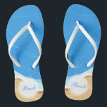 Bride Personalisiert Beach Wedding | Badesandalen<br><div class="desc">Bride Personalisiert Beach Wedding | Flip Flops Für weitere Anpassungen, klicken Sie bitte auf die Schaltfläche "Anpassen" und verwenden Sie unser Design-Tool, um diese Vorlage zu ändern. Wenn die Optionen verfügbar sind, können Sie Text und Bild ändern, indem Sie einfach auf "Text oder Bild hier bearbeiten/entfernen" klicken und Ihr eigenes...</div>