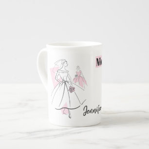 Bride Pink Bride Bride Knochen China Prozellantasse