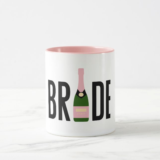 Bride Pink Champagne Bachelorette Tasse (Zentrum)