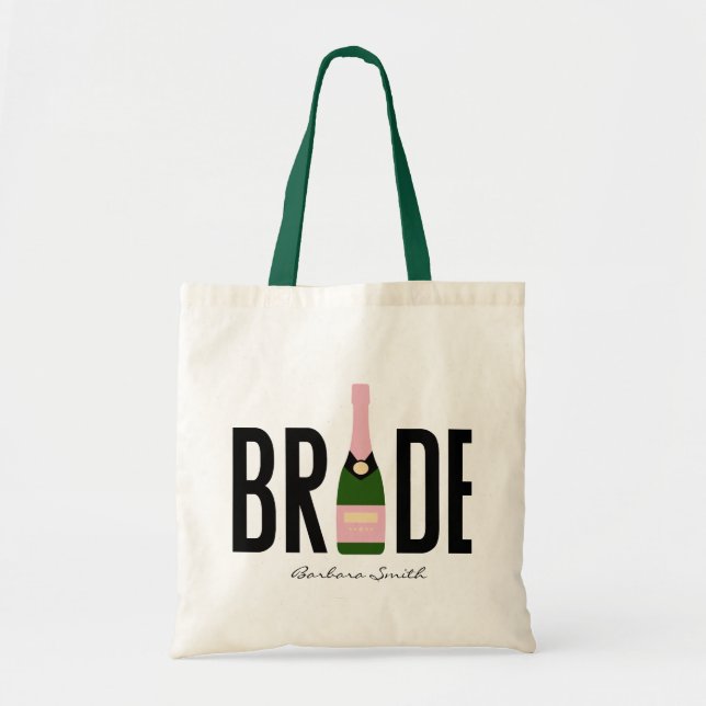 Bride Pink Champagne Bachelorette Tragetasche (Vorne)