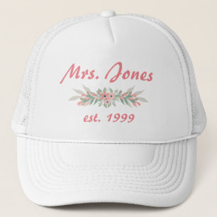 Bride Pink Floral Truckerkappe