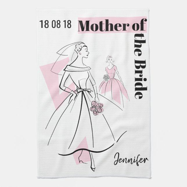 Bride Pink Group Mutter von Bride Geschirrtuch (Vertikal)