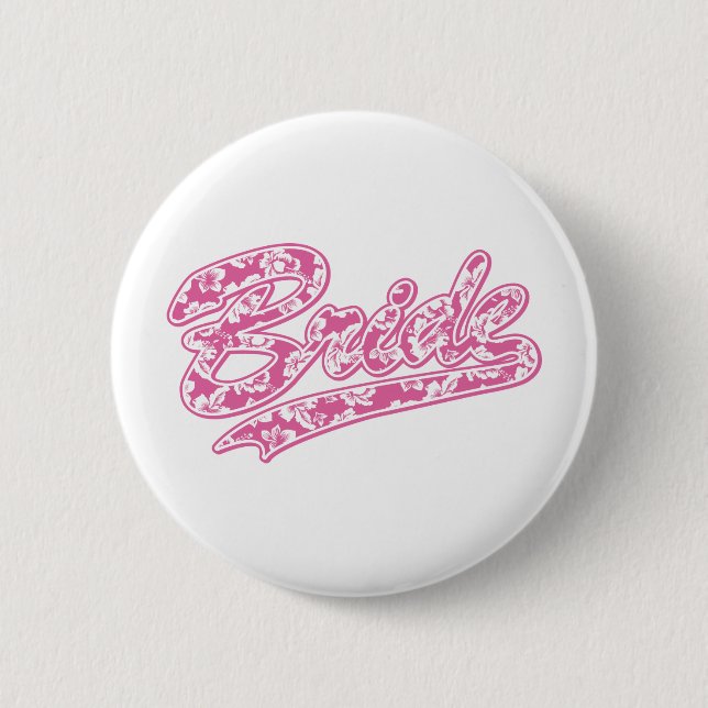 Bride Pink Hibiskus Button (Vorderseite)