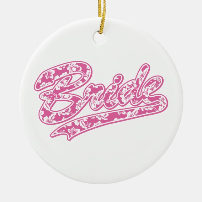Bride Pink Hibiskus Keramik Ornament (Vorne)