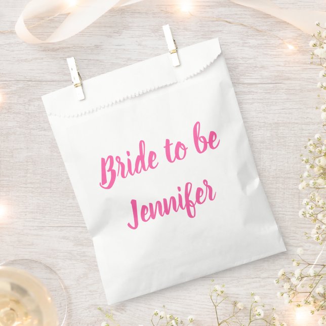 Bride Pink Individuelle Name Wedding Bachelorette Geschenktütchen (Ausgeschnitten)