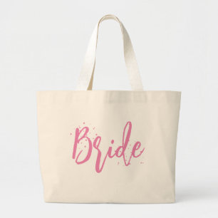 Bride Pink Niedlich Fun Kalligrafie Einfache Skrip Jumbo Stoffbeutel