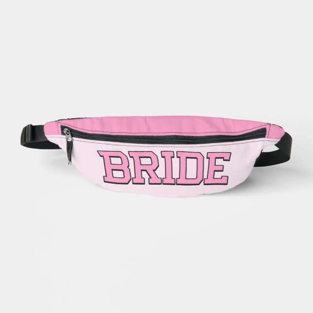 BRIDE - Pink Uni Schriftart Bachelorette Fanny Pac Bauchtasche (Vorderseite)